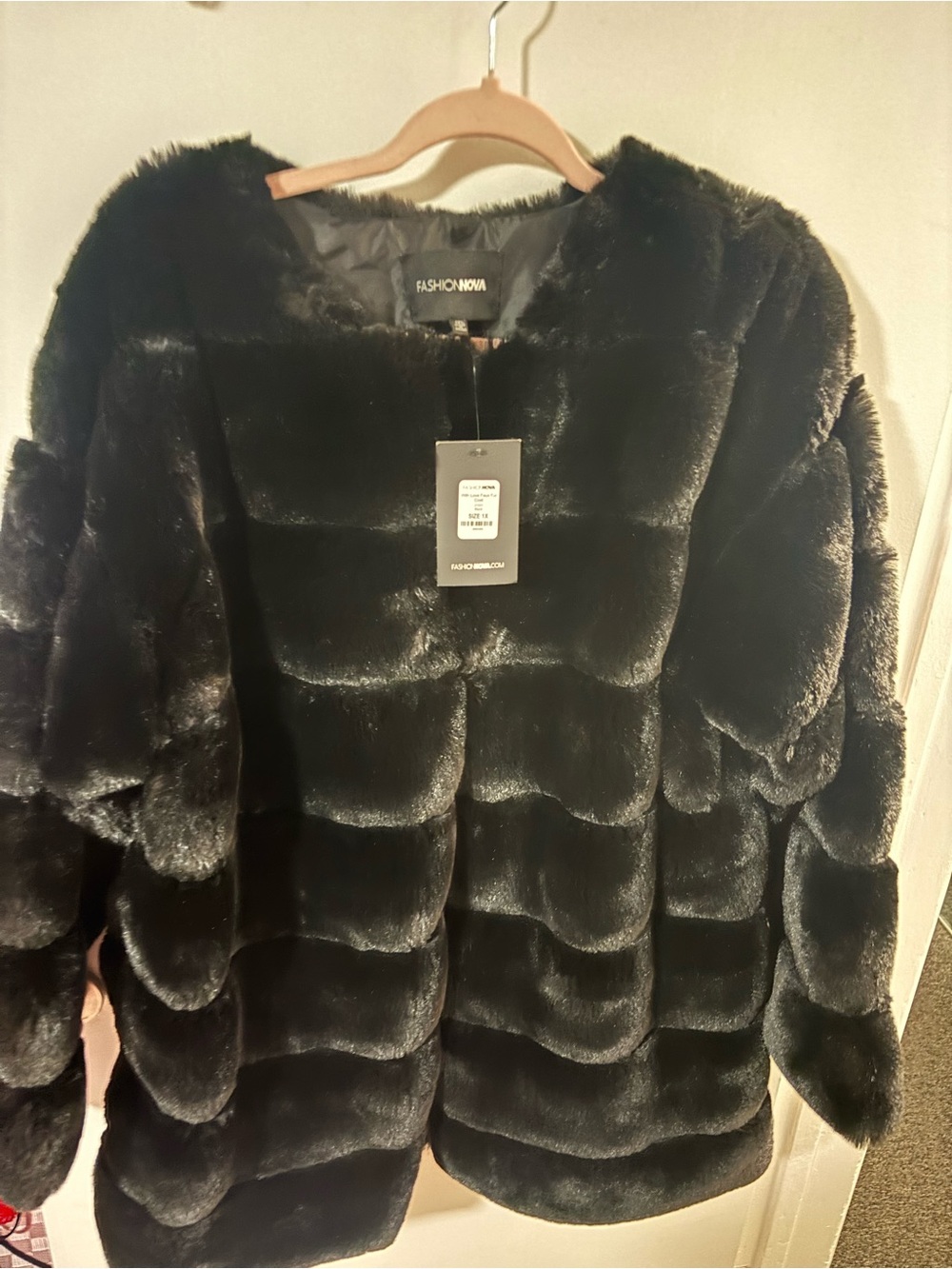 Fashion Nova Black Faux Fur Coat